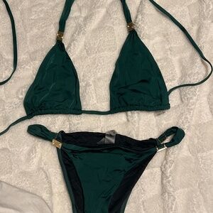 Barney’s of NY Bikini Dark Green & Real Gold (NEVER WORN)